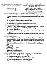 Đề thi chọn học sinh giỏi Sinh học 11 - Năm học 2016-2017 - Trường THPT chuyên Nguyễn Trãi